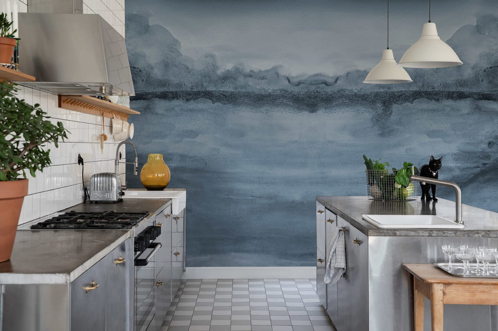 Crystal Water, Blue Wallcoverings
