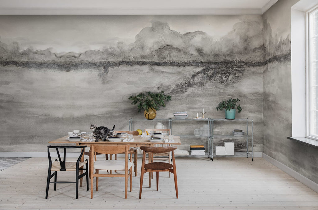 Crystal Water, Gray Wallcoverings