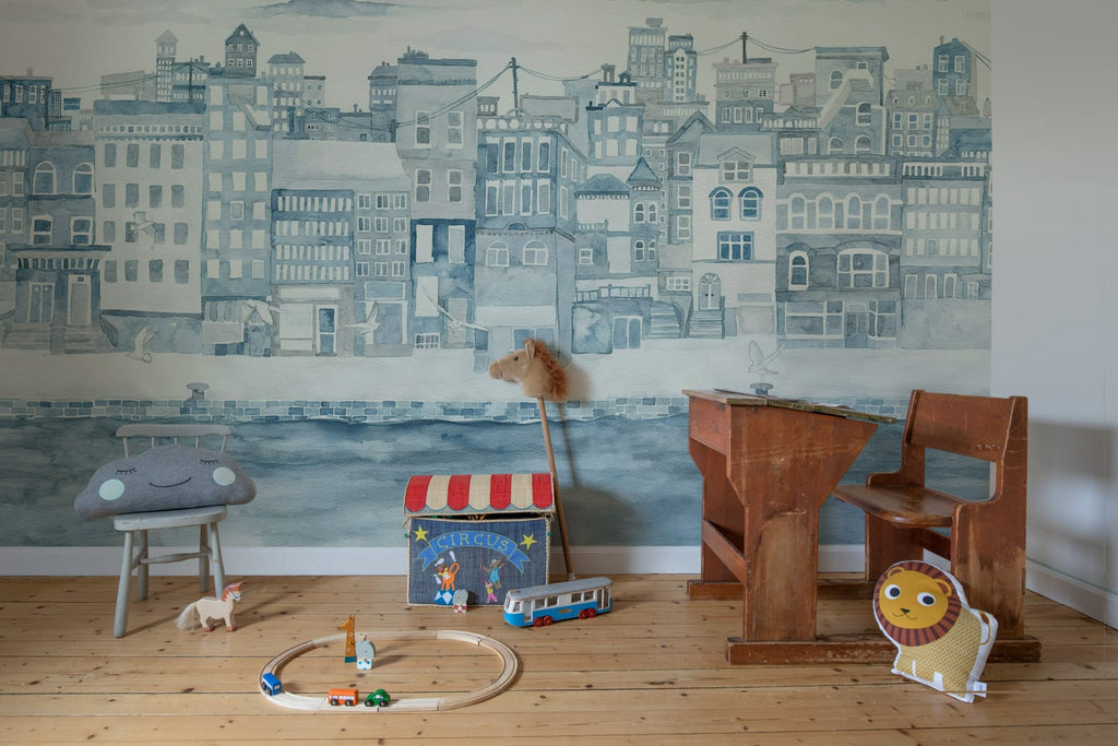 Harbor, Blue Wallcoverings