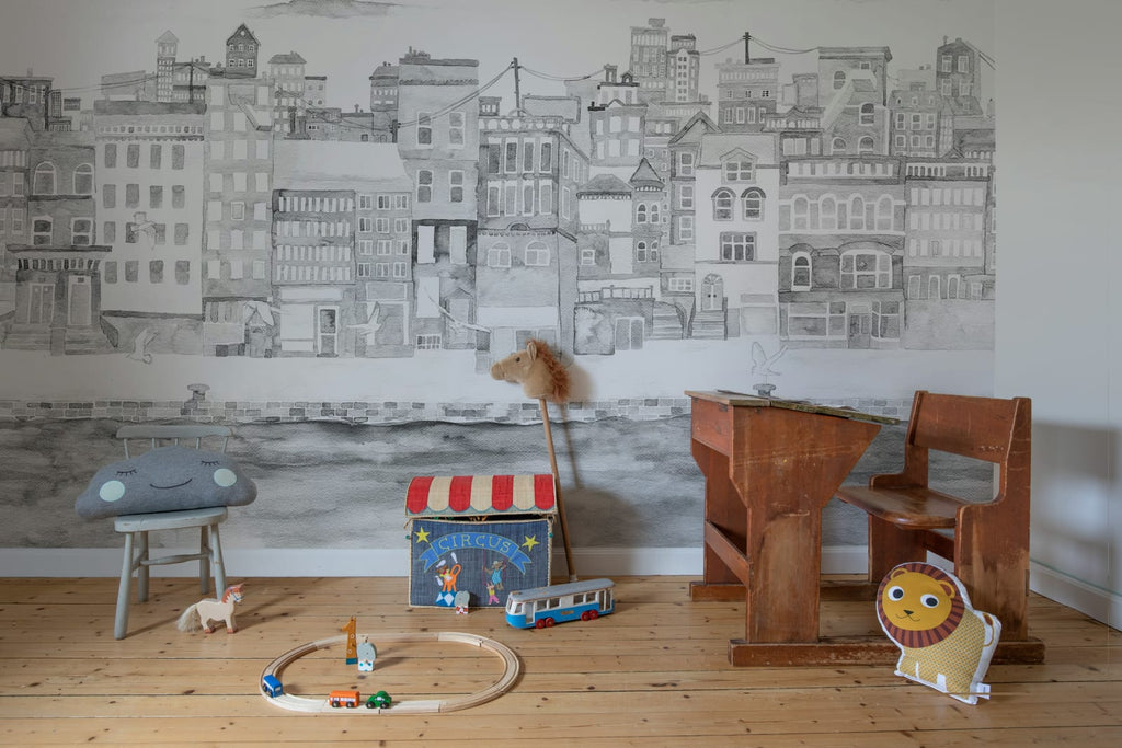 Harbor, Gray Wallcoverings