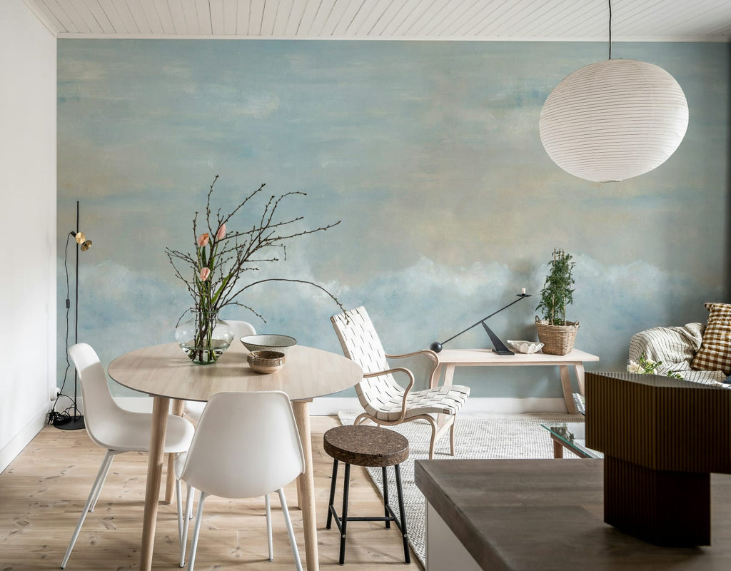 Heavenly Clouds, Blue Wallcoverings