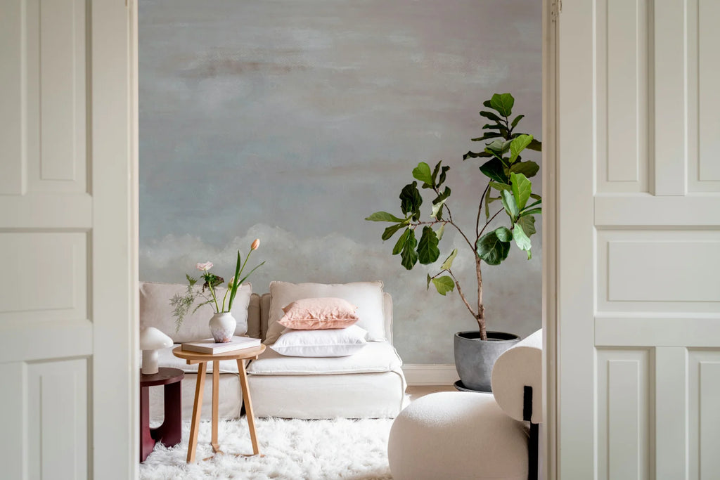 Heavenly Clouds, Dusty Pink Wallcoverings