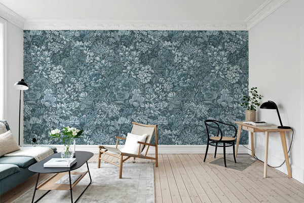 Floral Garden, Blue Wallcoverings | Rebel Walls