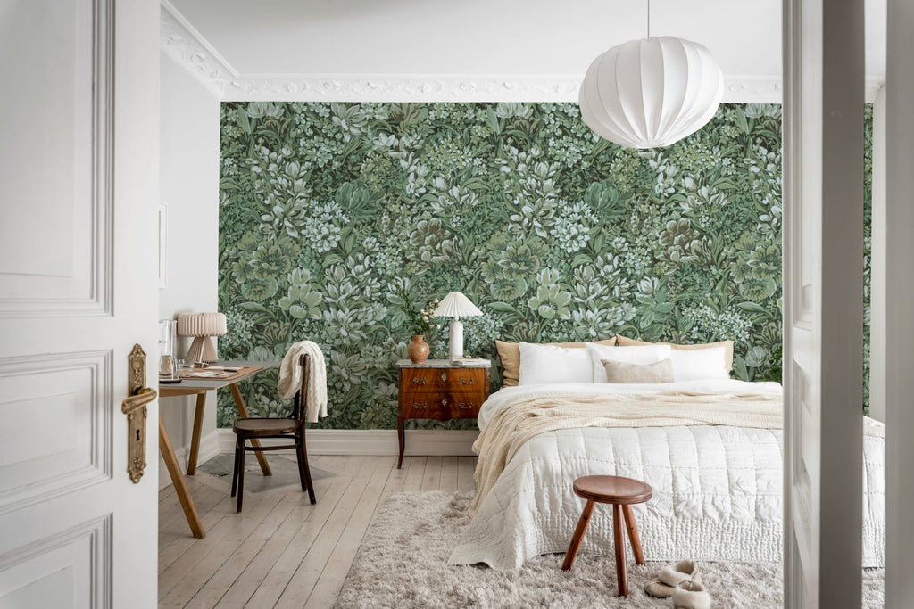 Floral Garden, Green Wallcoverings