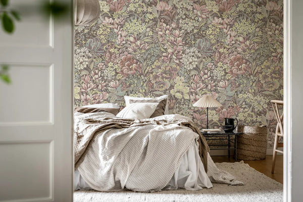 Floral Garden, Pink Wallcoverings | Rebel Walls