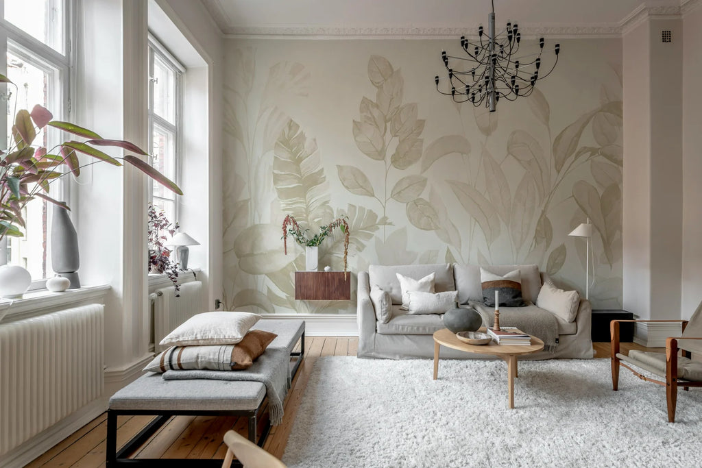 Happy Plants, Beige Wallcoverings