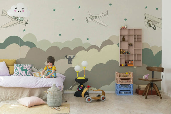 Fly Away, Beige Wallcoverings | Rebel Walls