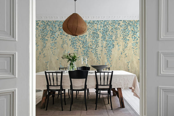 Draped Blossoms - Blue | Rebel Walls