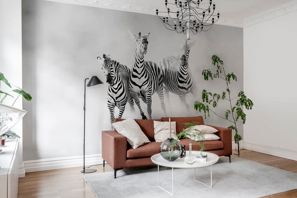 Graphic Zebras - White | Rebel Walls