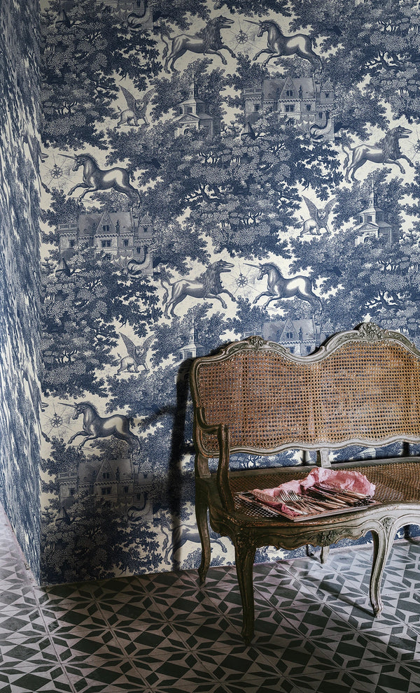 Fairy Tale Castle, Blue Wallcoverings | Rebel Walls