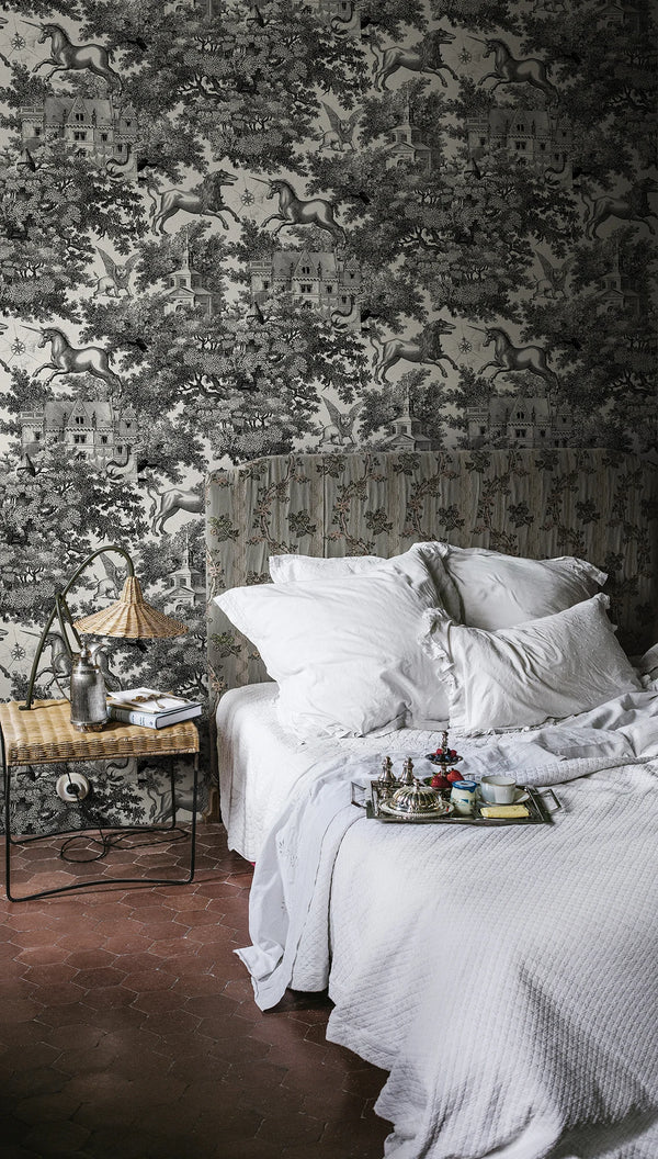 Fairy Tale Castle, Graphite Wallcoverings | Rebel Walls