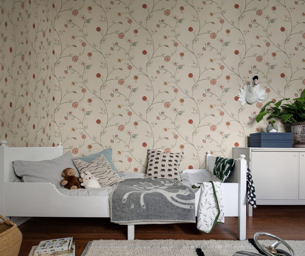 Flower Thread, Sand Wallcoverings | Rebel Walls