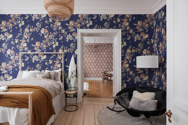 Blooming Garden - Dark Blue | Rebel Walls