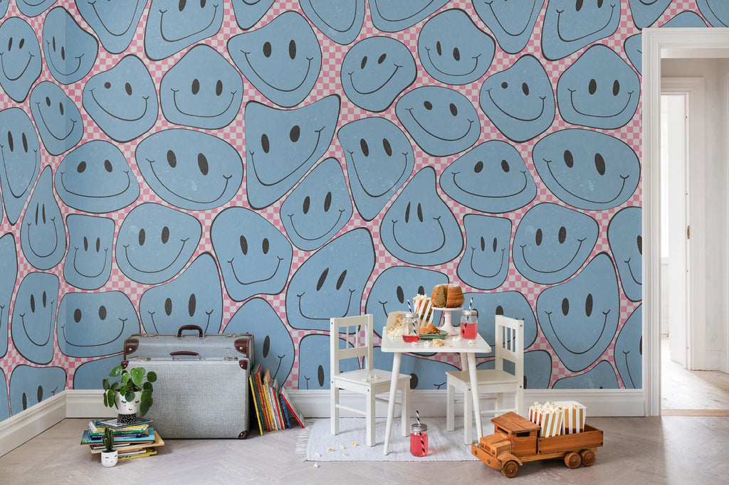Happy Rebel, Pink Chess Wallcoverings