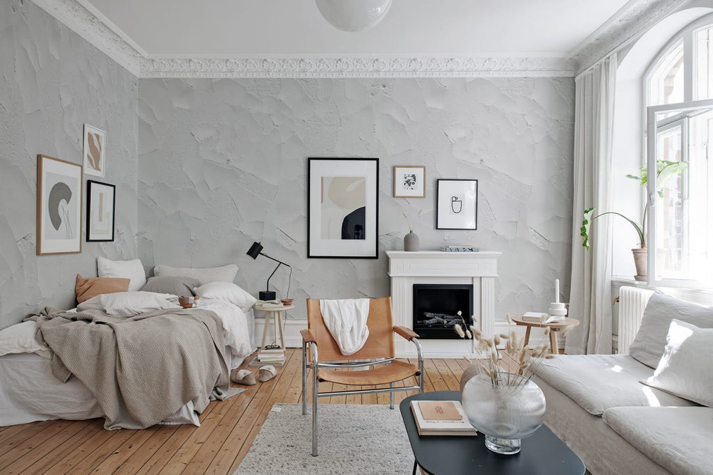 Cracked Art White Wallcoverings