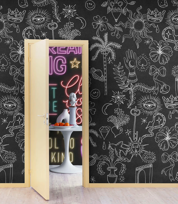Doodle - Black | Rebel Walls