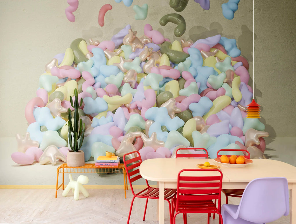 Bubblegum, Pastel Wallcoverings