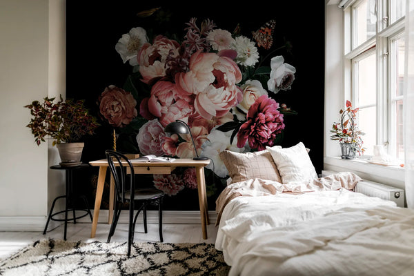 Dark Bouquet - Deep Black | Rebel Walls