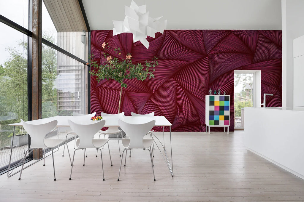 Candy Straps, Raspberry Wallcoverings