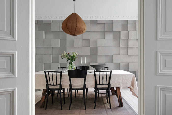 3D Boxes - Gray | Rebel Walls