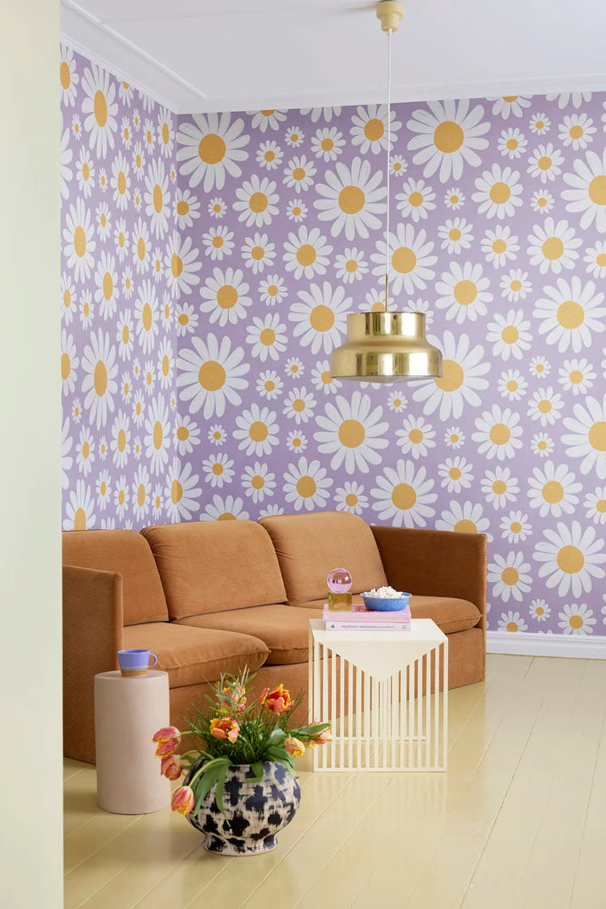 Dashing Daisies, Lilac Wallcoverings