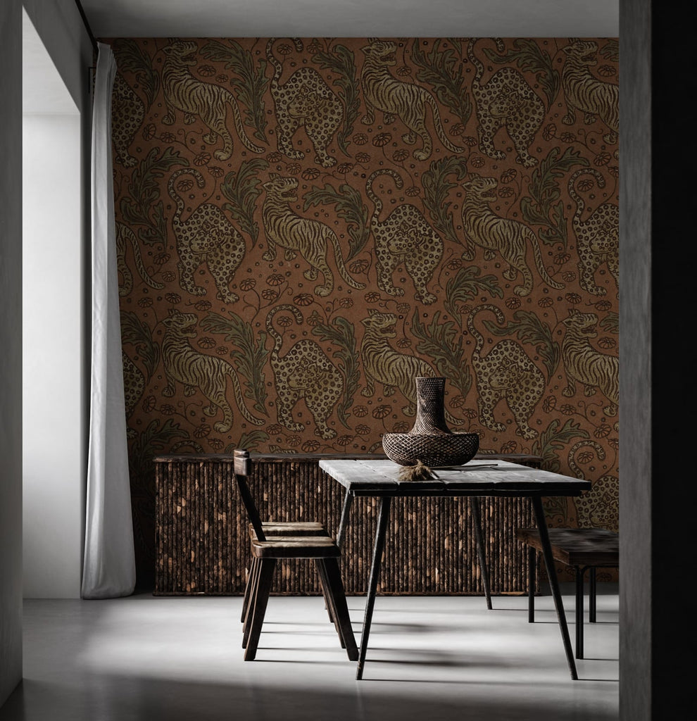 Bold Tigers, Velvet Wallcoverings