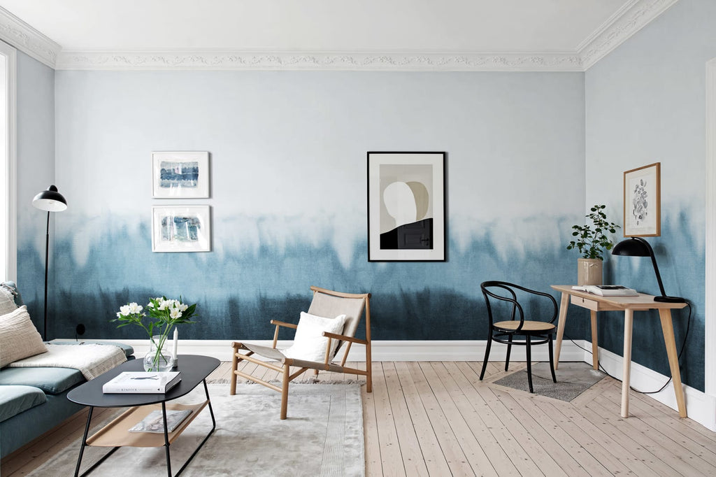 Dip Dye, Blue Wallcoverings