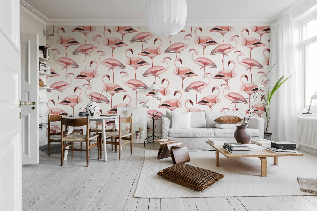 Flamingos, Soft Pink Wallcoverings