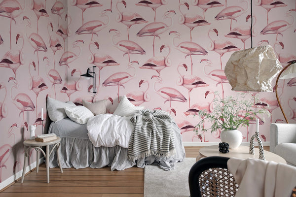 Flamingos, Bubblegum Wallcoverings | Rebel Walls