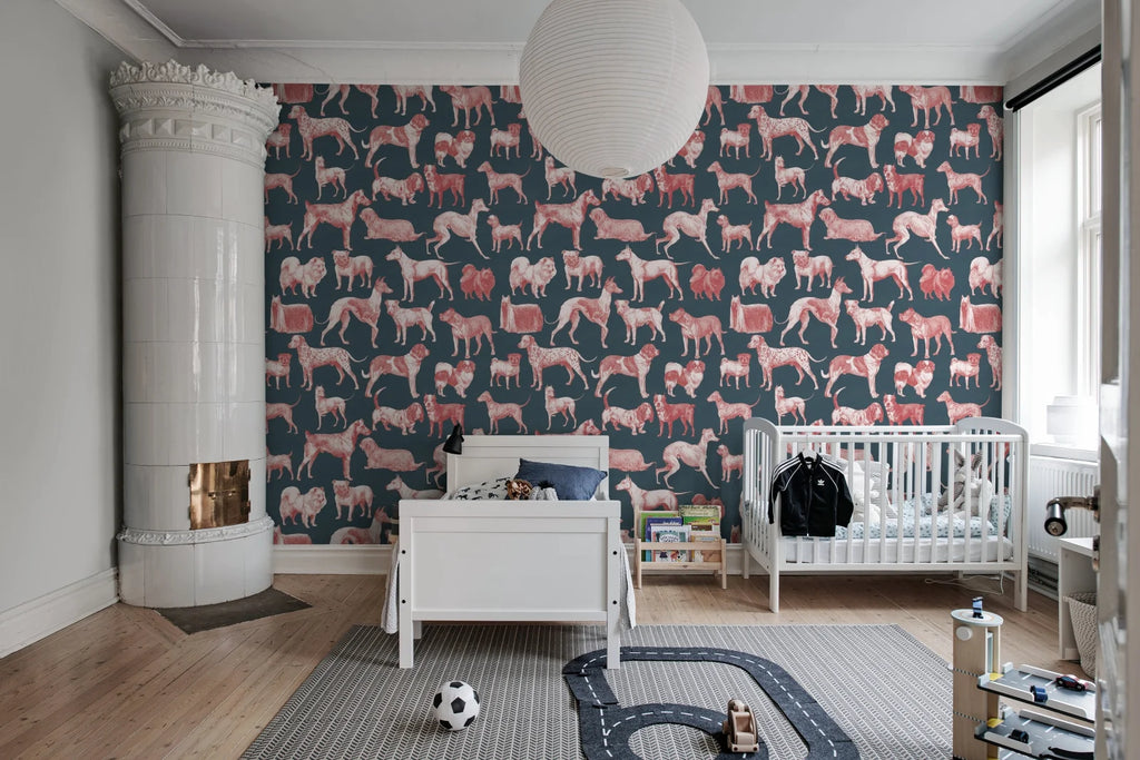 Dogs, Blue Wallcoverings
