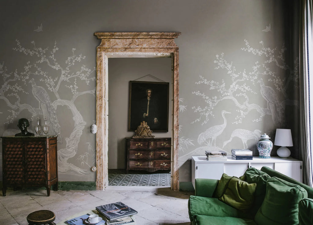 Chinoiserie Blossom, Natural Beige Wallcoverings