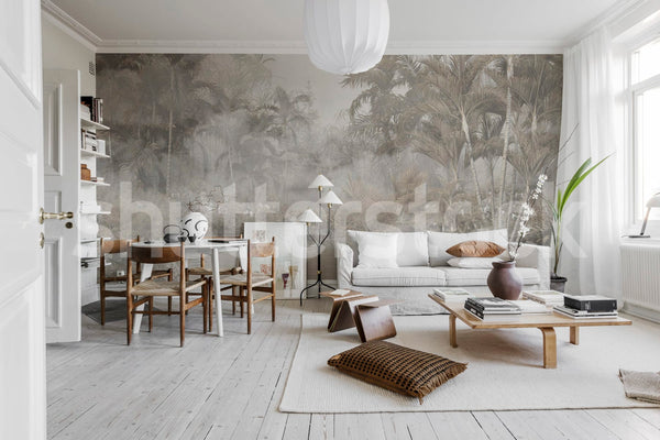 Mysterious Jungle Light Gray | Rebel Walls