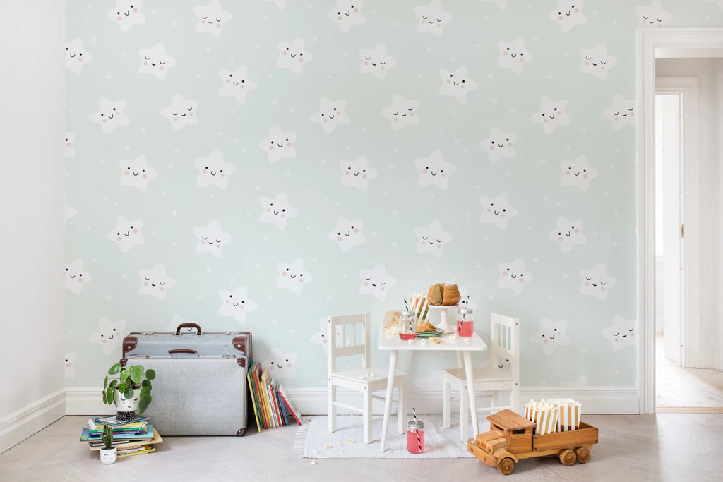Cute Stars, Mint Wallcoverings