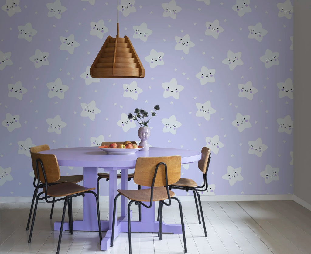 Cute Stars, Lilac Wallcoverings