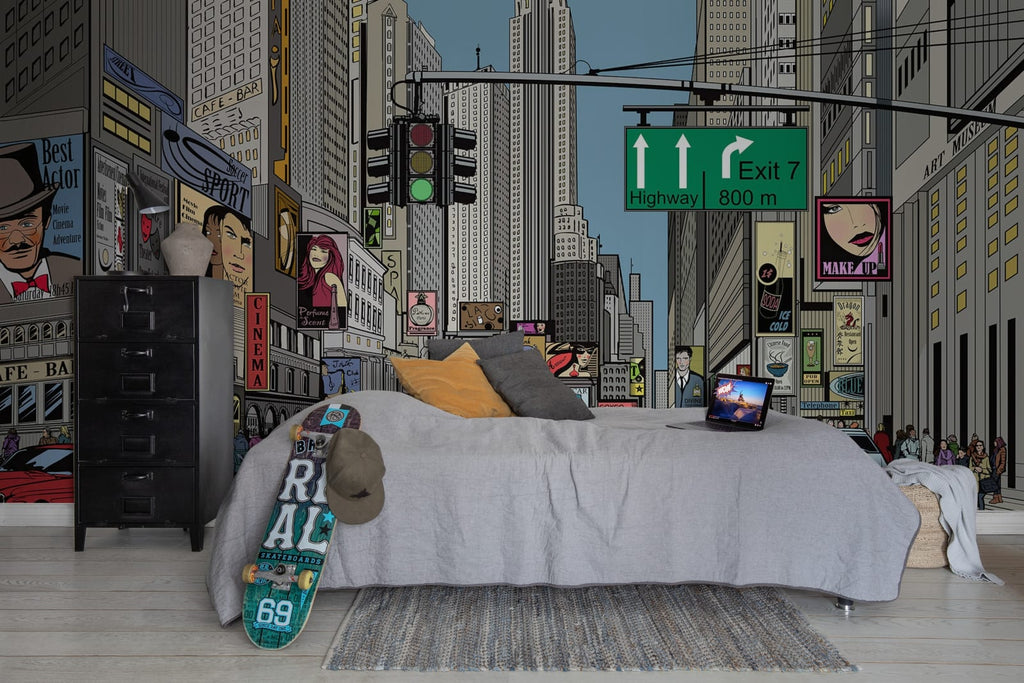 Cartoon City Kids, Colorful Wallcoverings