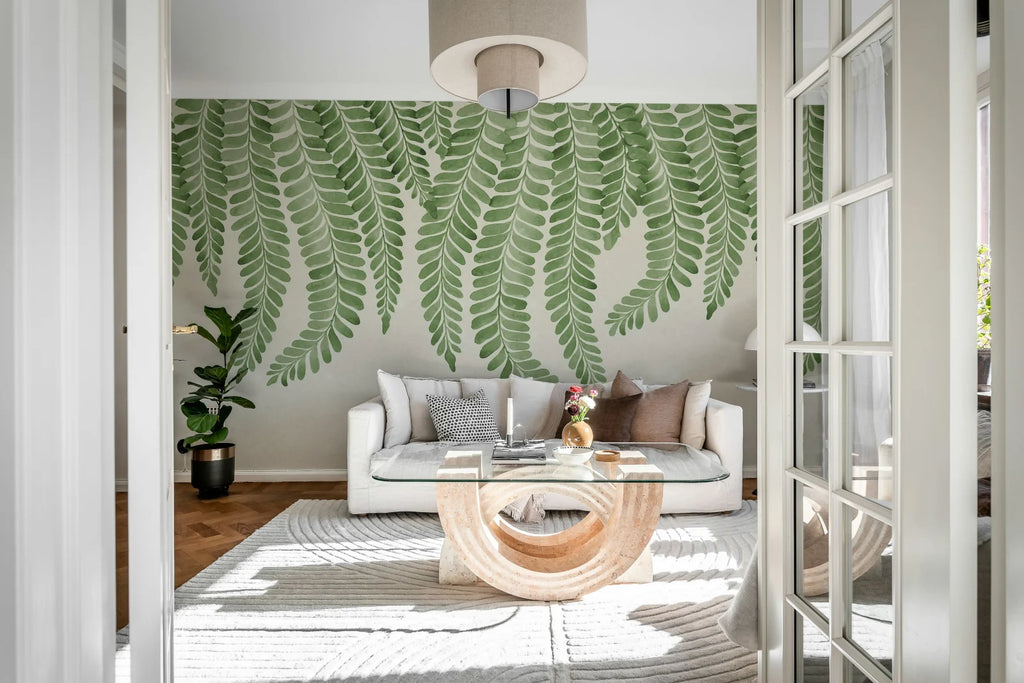 Dangling Fern, Green Wallcoverings