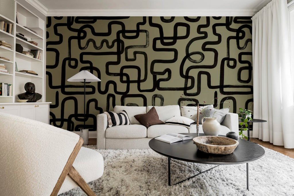 Artzy Lines, Olive Green
