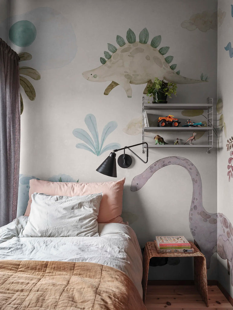 Dinosaur Oasis, Pastel Wallcoverings