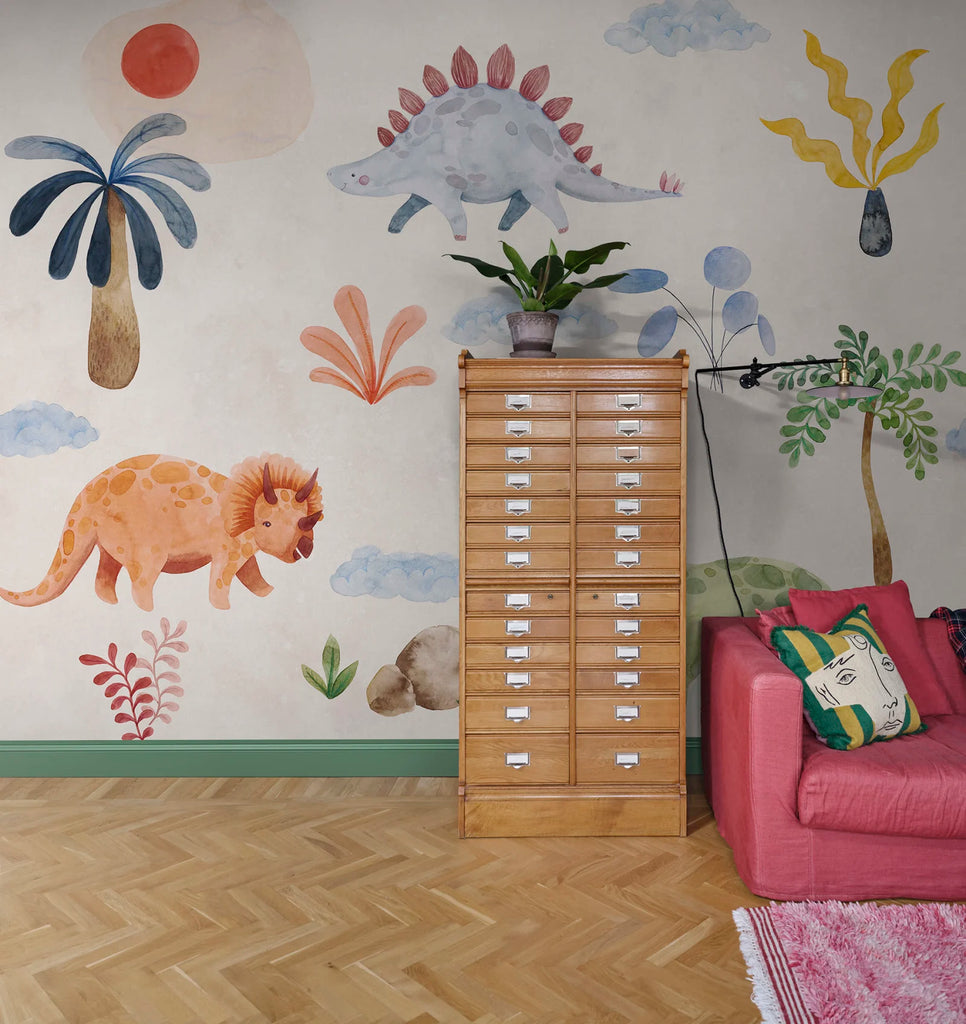 Dinosaur Oasis, Beige Wallcoverings