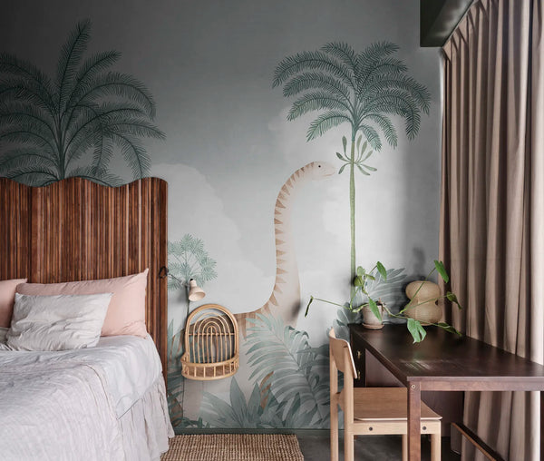 Dinosaur World - Gray | Rebel Walls
