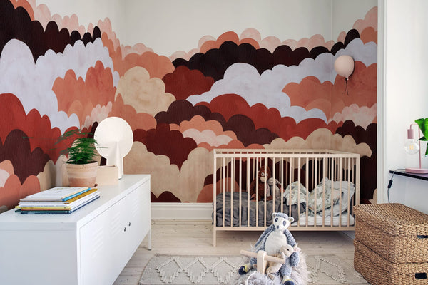 Fun Clouds, Red Wallcoverings | Rebel Walls