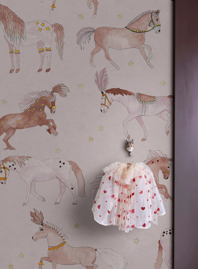 Circus Horses, Soft Pink Wallcoverings
