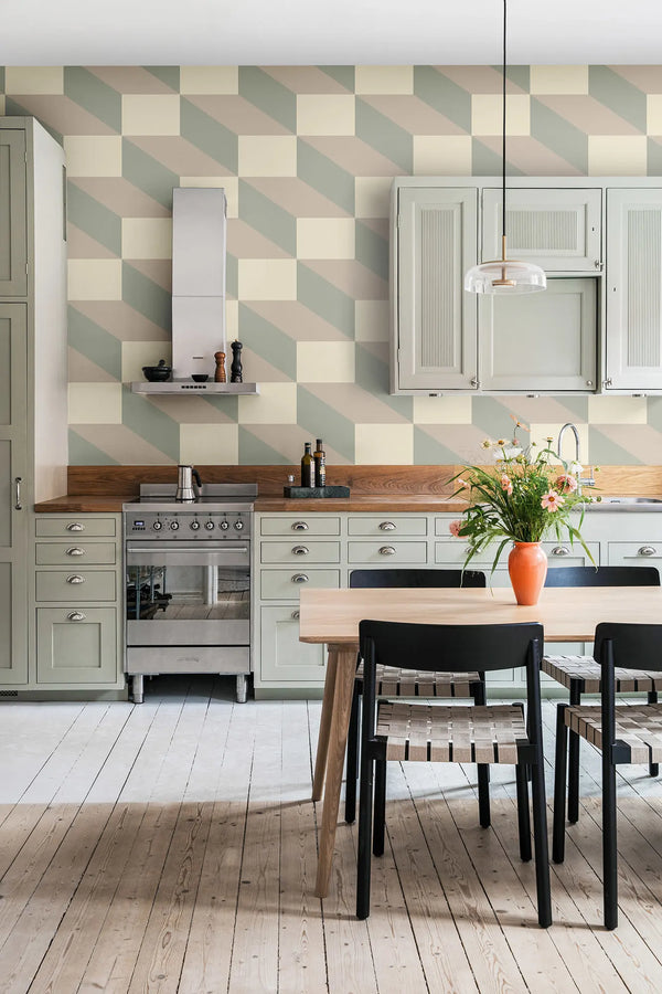 Filled Optic, Beige Wallcoverings | Rebel Walls