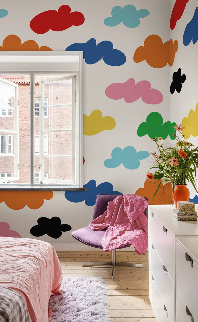 Cloudy, Rainbow Wallcoverings