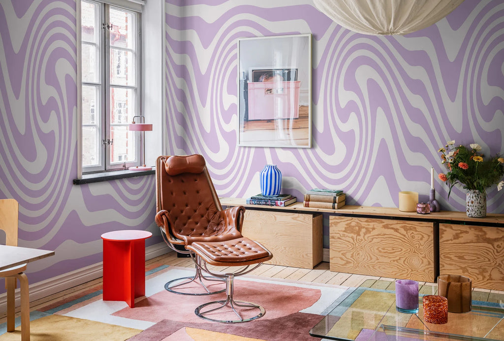 Happy Wobbly, Lilac Wallcoverings