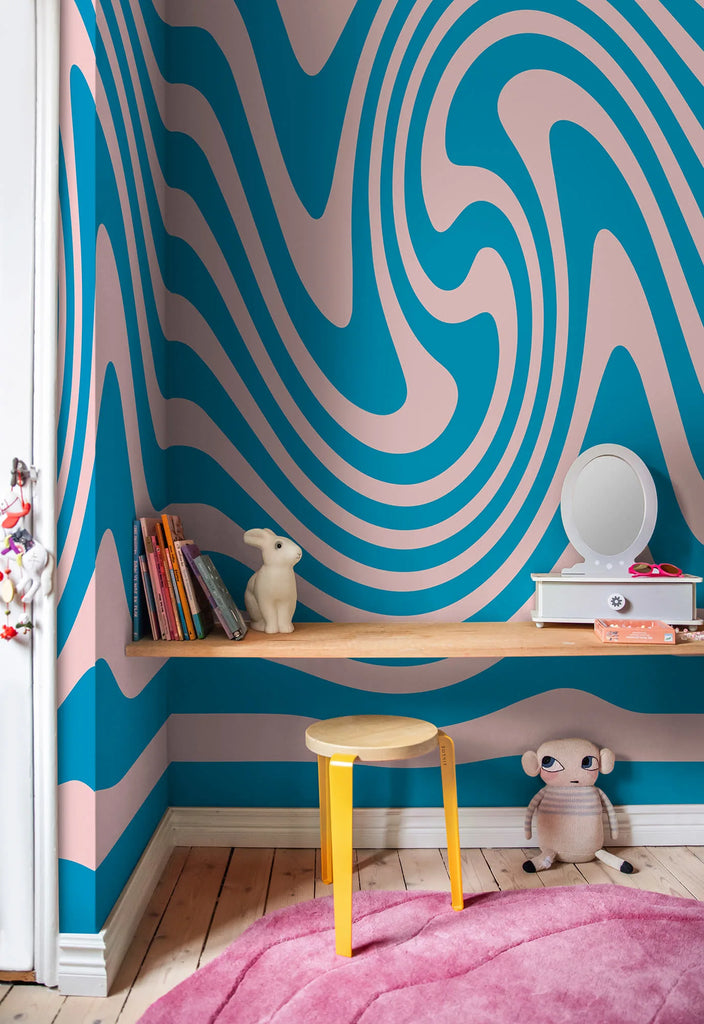 Happy Wobbly, Pink &amp; Lilac Wallcoverings