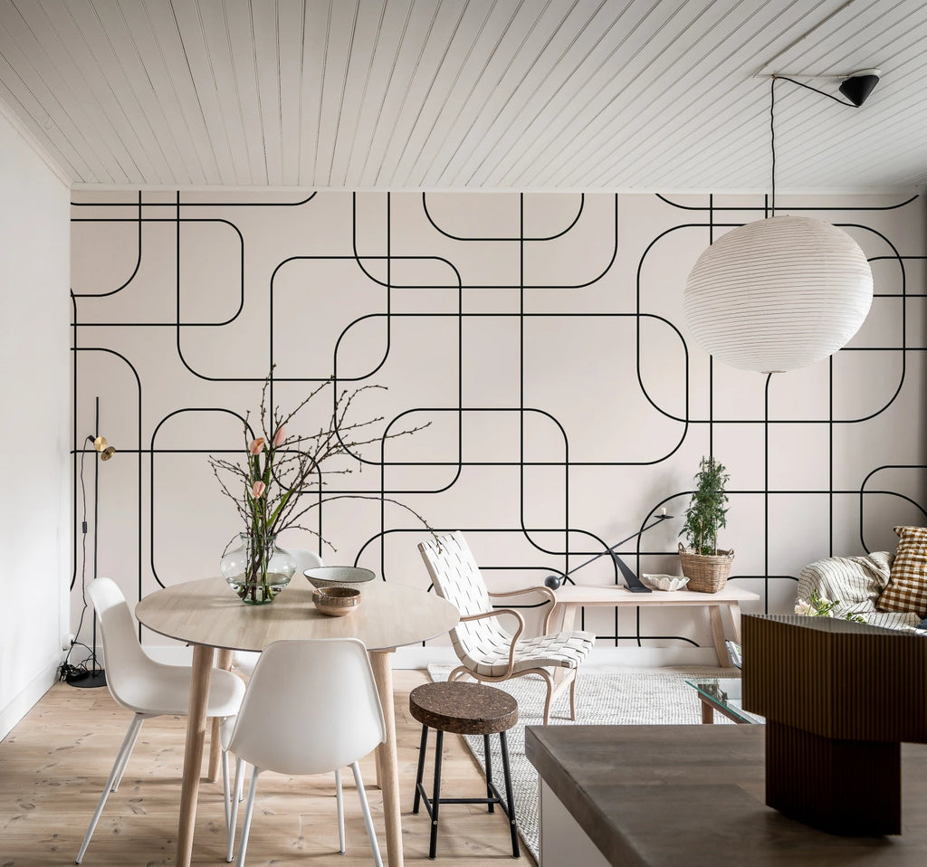 Graphic Lines, Beige Wallcoverings
