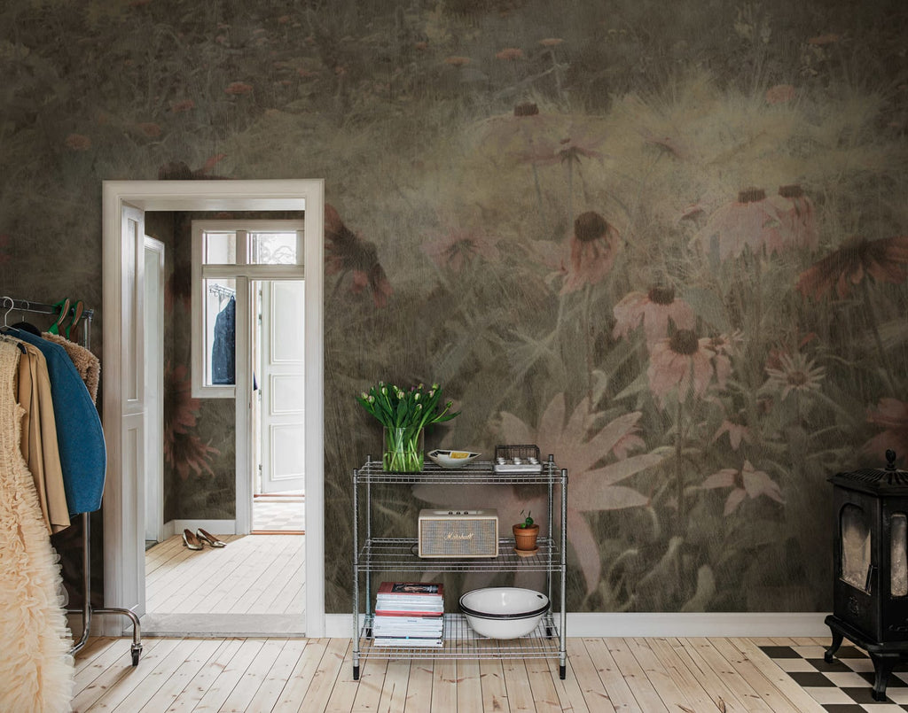 Dreamy Rudbeckia, Pink Wallcoverings