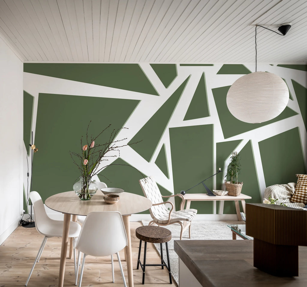 Bold Mosaic, Moss Green Wallcoverings