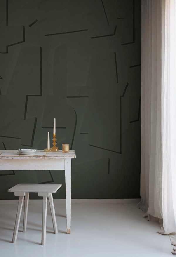 Abstract Wood - Green | Rebel Walls
